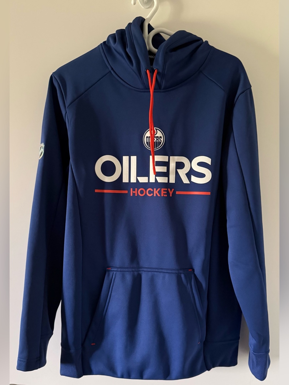 Fanatics Edmonton Oilers Navy Blue Hoodie with Orange Accents